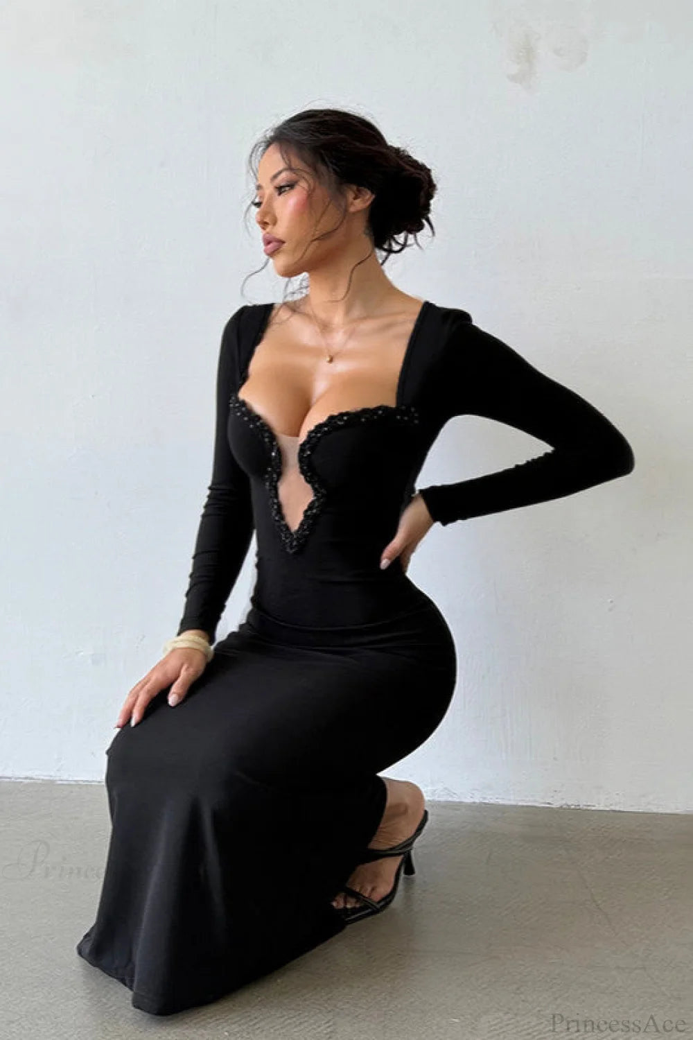 Shimmer Tight Mermaid Fitted Maxi Party Dress