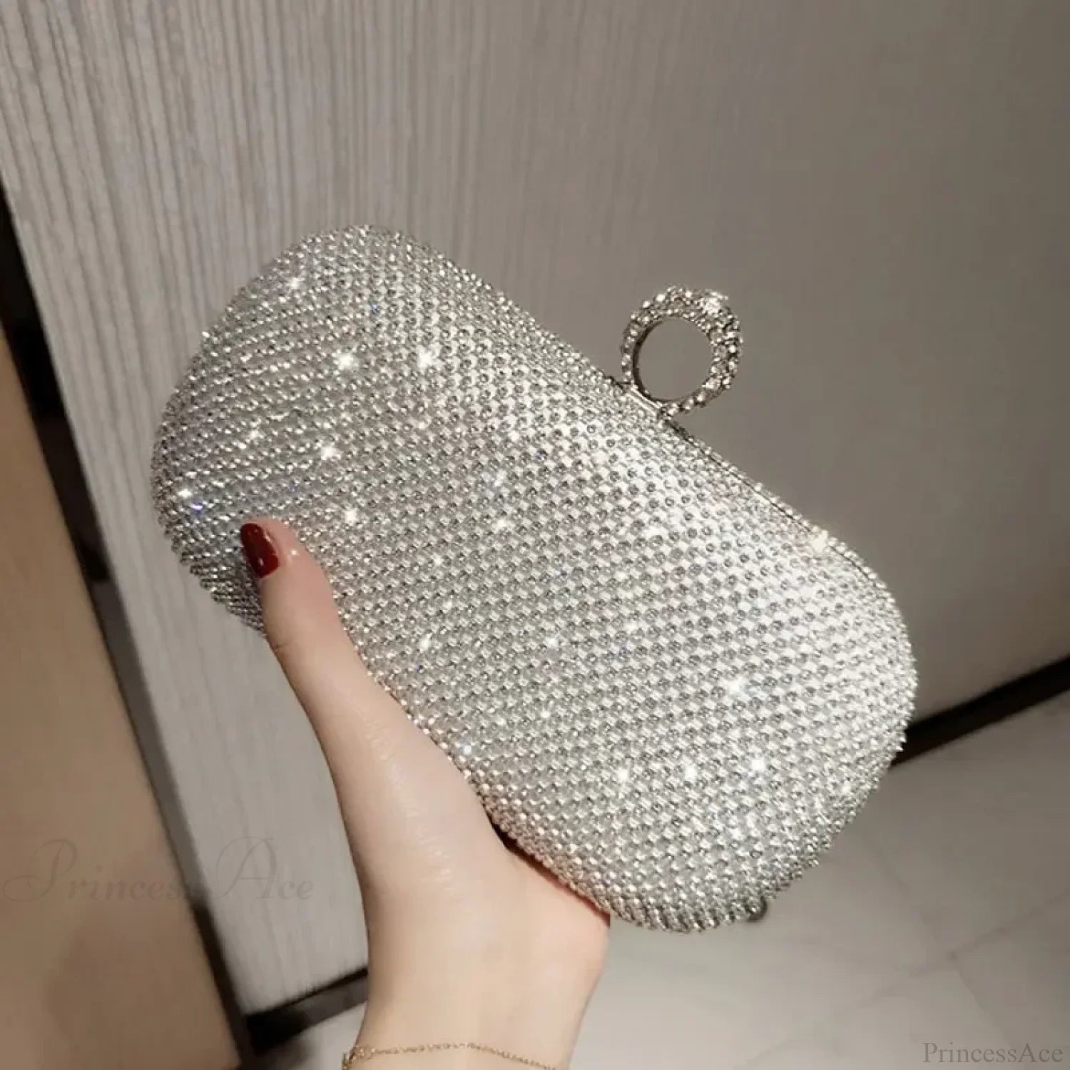 Shiny Diamonds Luxury Evening Clutch Bag Silver clutchbag-250126