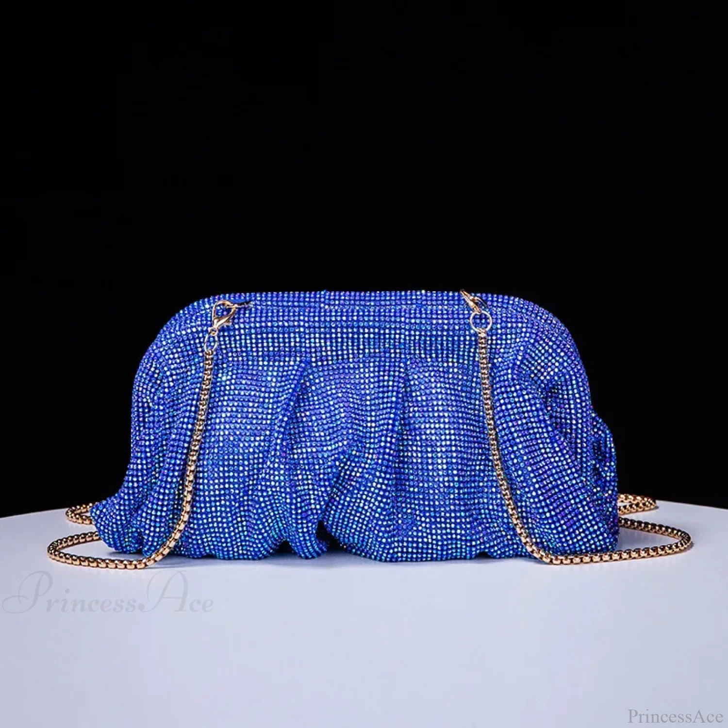 Shiny Rhinestone Wedding Clutch Wristlet Blue wristlet-250126
