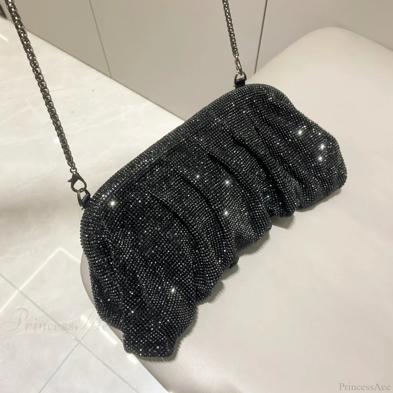 Shiny Rhinestones Handmade Evening Wristlet Black wristlet-250126