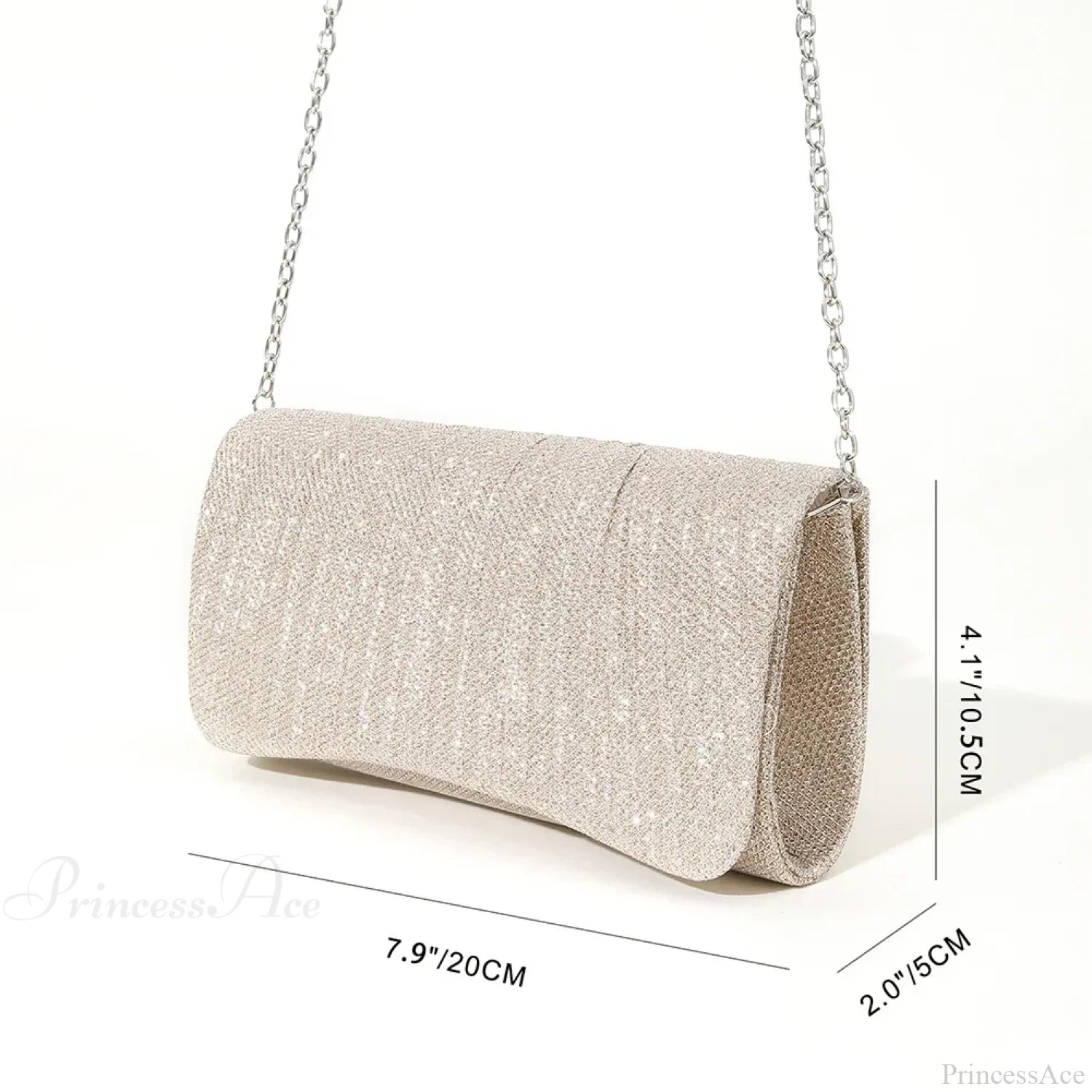 Shiny Shoulder Chain Satchel Wedding Cocktail Clutch Bag champagne clutchbag-250126