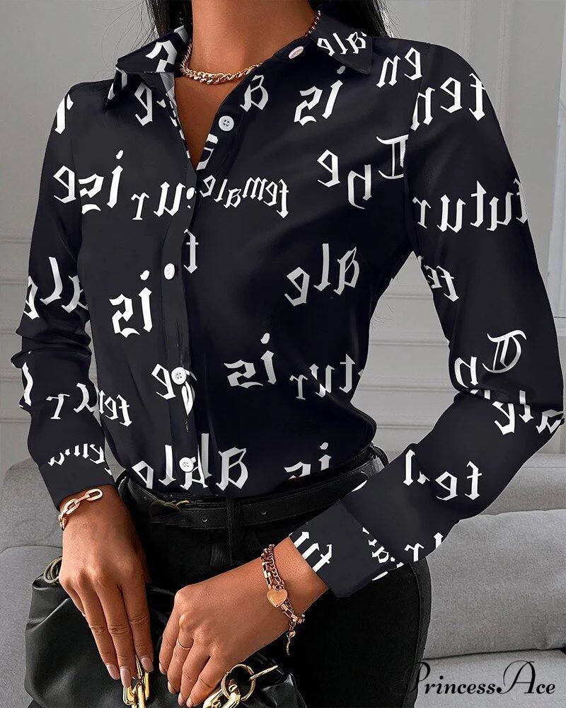 Short Sleeve Casual Office Print Shirts 4 / S