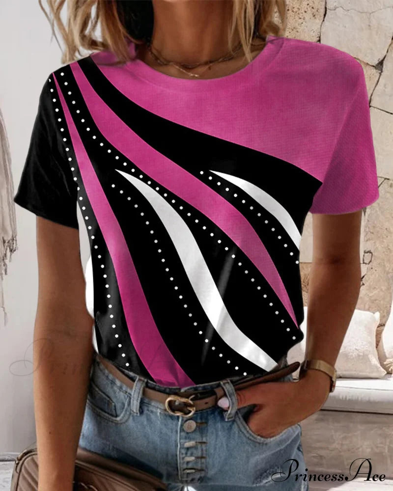 Short-Sleeve Crewneck With T-Shirt Print T-Shirts