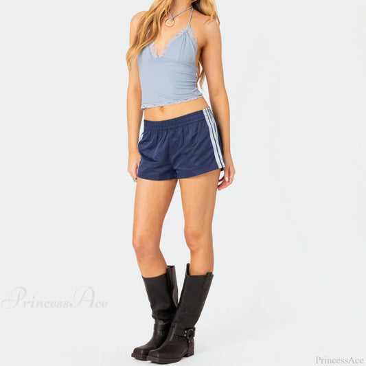 Side Stripe Print Elastic Lounge Short DEEP BLUE / S short-250223