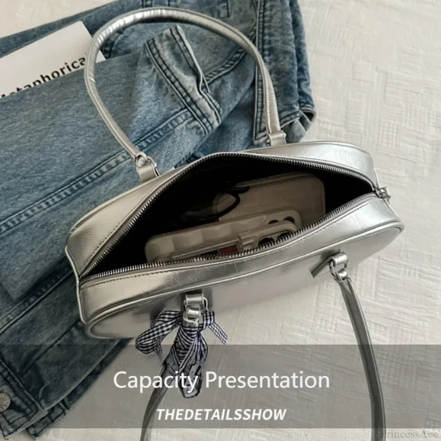 Silver Pillow Crossbody Shoulder Bag shoulder-250126