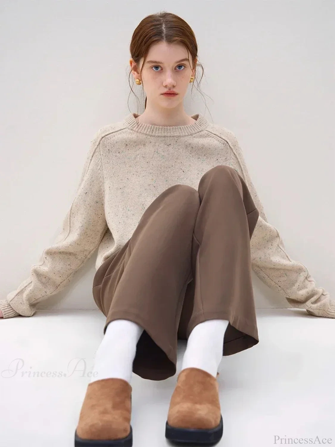 Simple Colorful Dot Wool Pullover Sweater