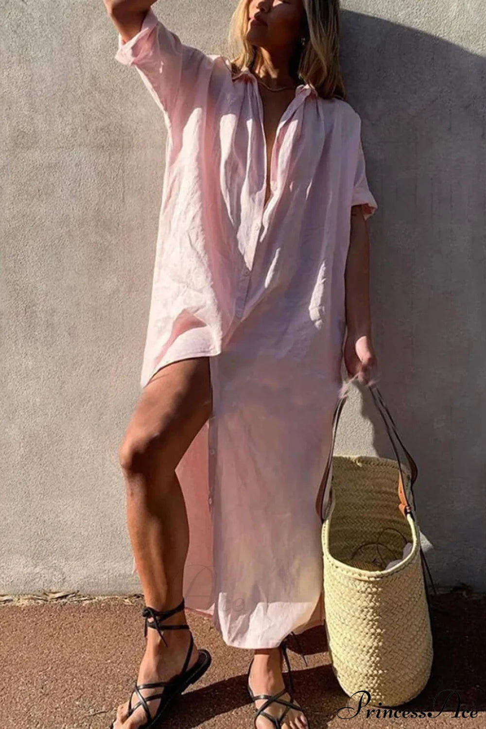 Simple Concept Stylish Maxi Shirt Dress Dresses