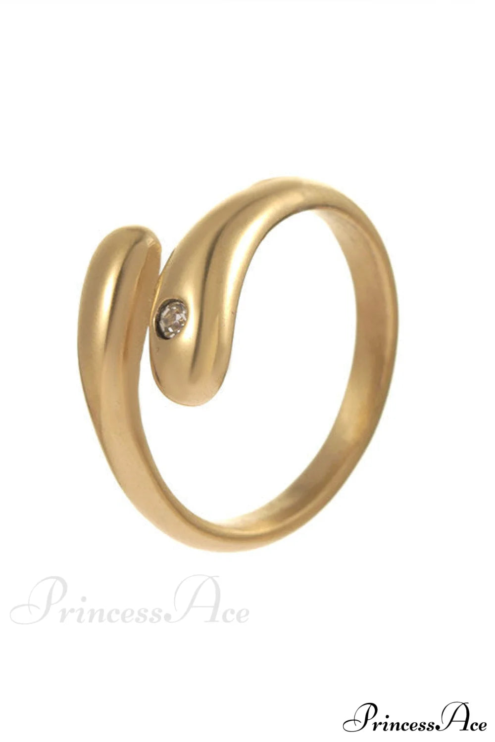Simple Diamond Studded Gold Plating Rings