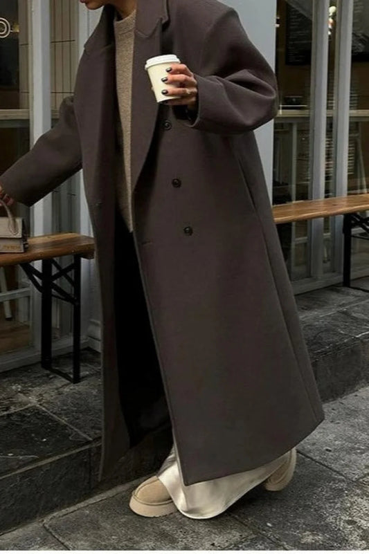 Single-Breasted Winter Coat Brown / S