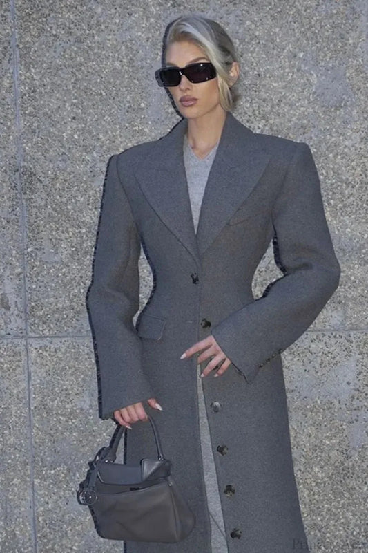 Single-Breasted Wool Coat
