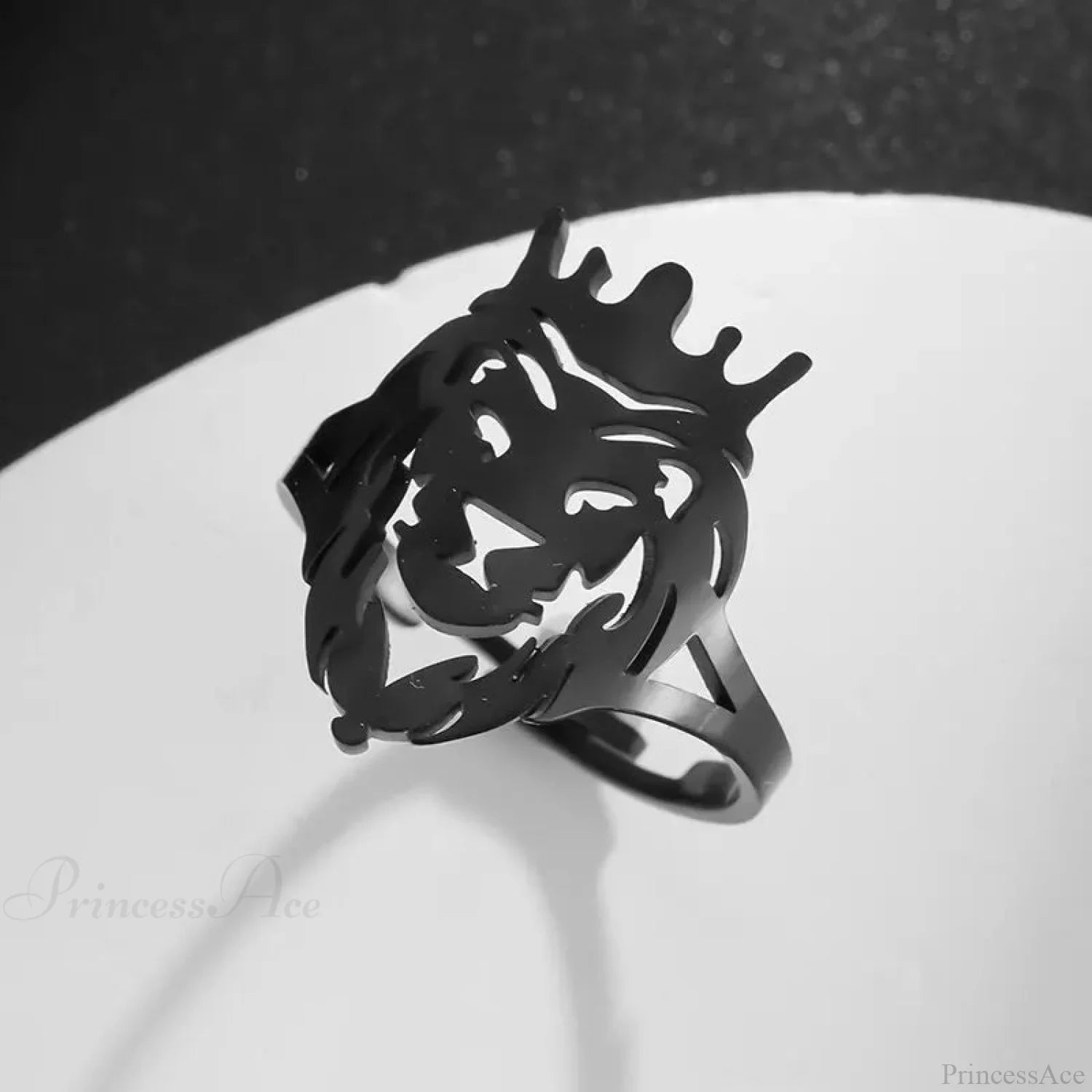 Sinister Eye Style Gothic Pointer Ring Black