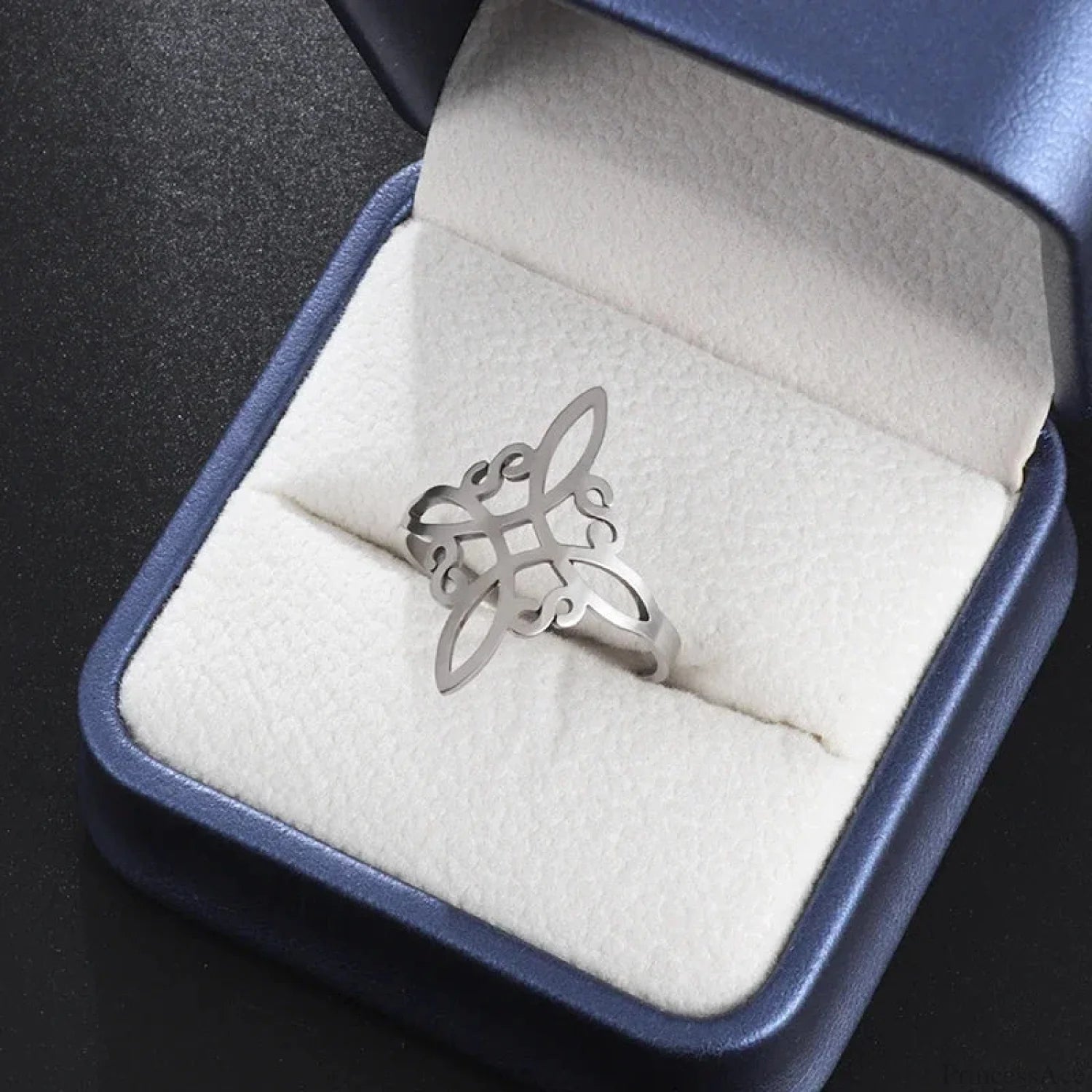 Sinister Eye Style Gothic Pointer Ring Silver3