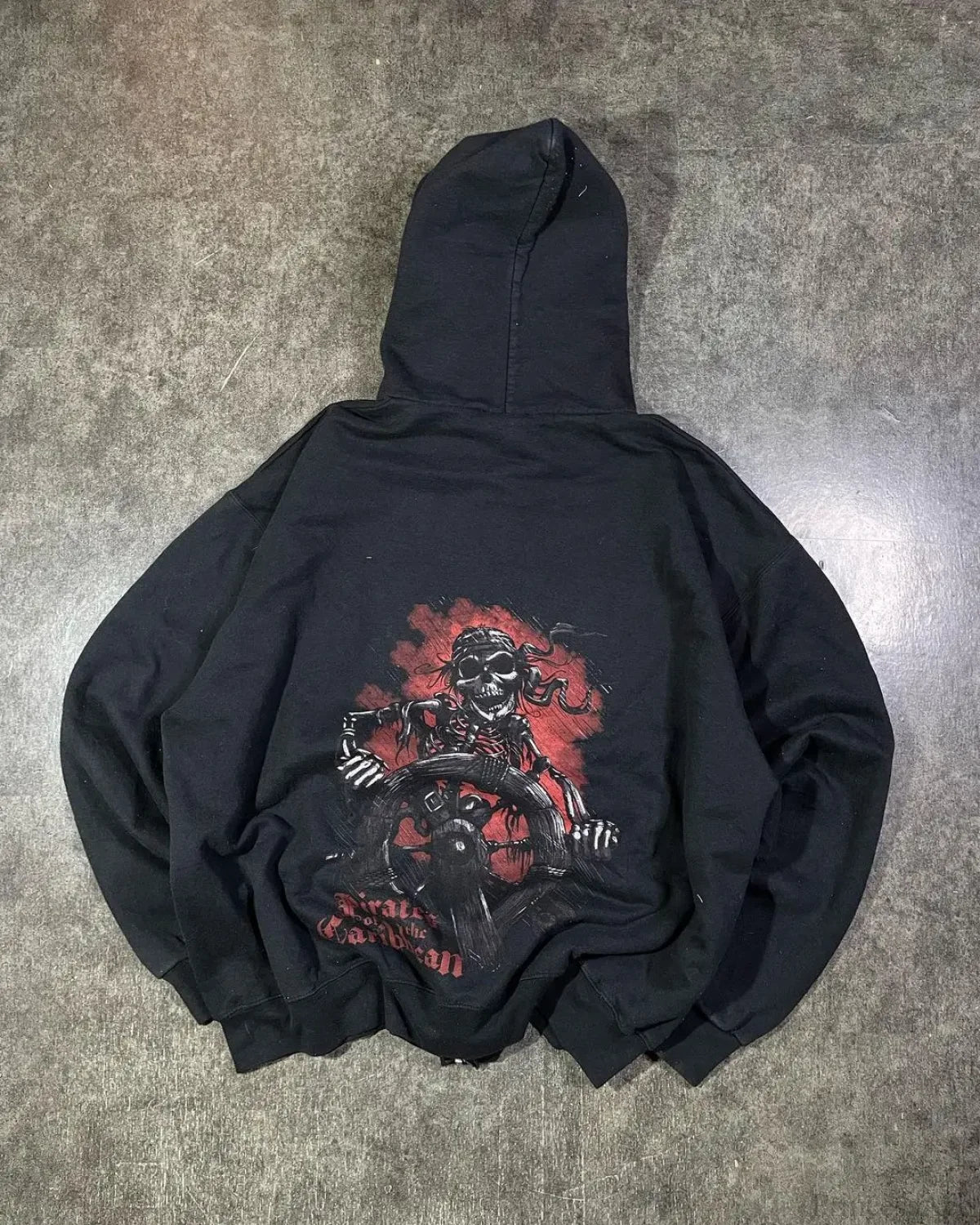 Skeleton Printed Zipper Hoodie