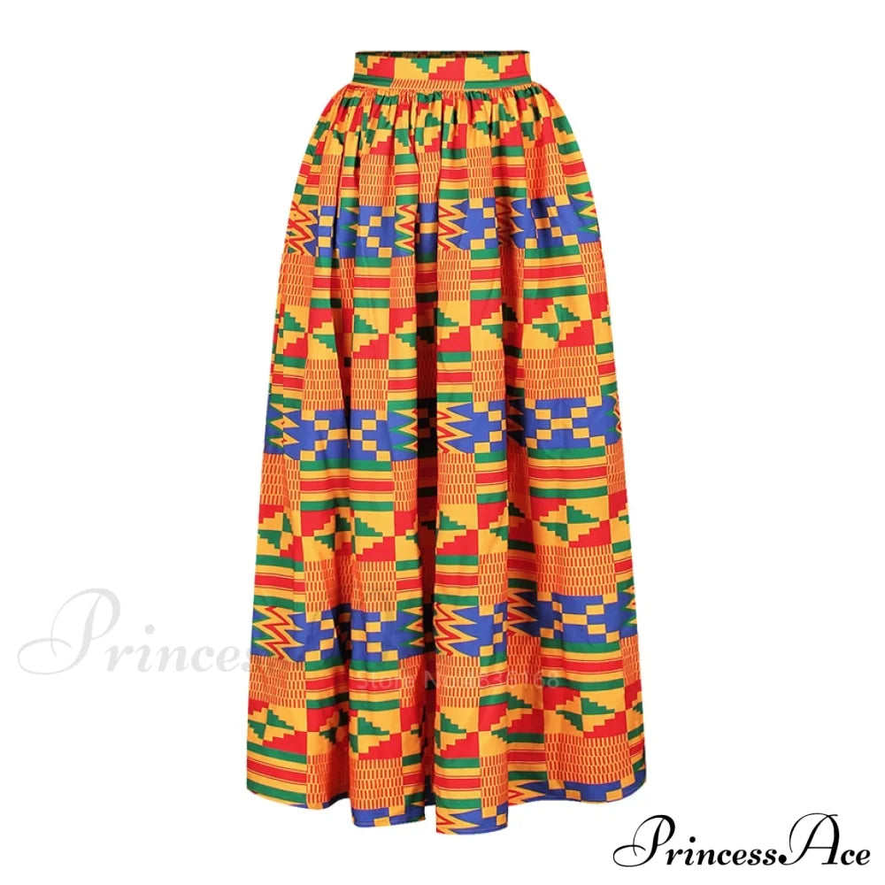 Skirt Top Vintage Africa And Elegant Women High Slit Piece Slash-Neck With Featuring Blouse Gown