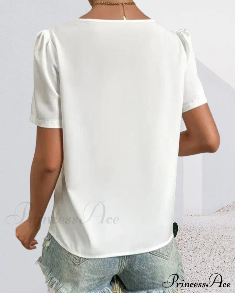 Sleeve Short Elegant Top T-Shirts