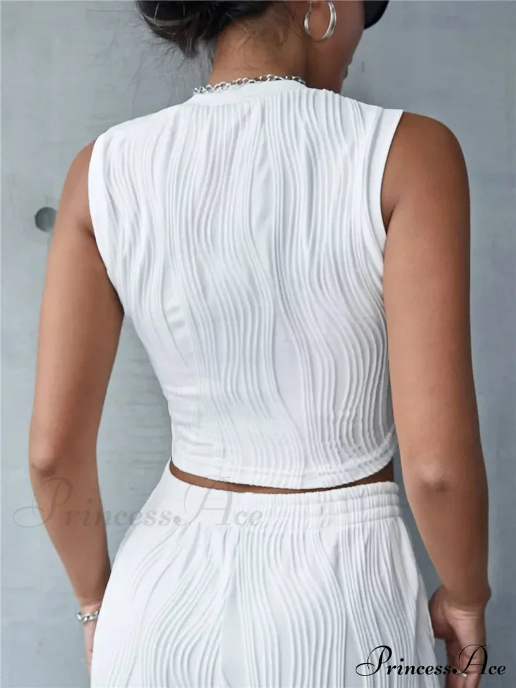 Sleeveless Rib Knit Women Summer Y2K High Street Style Koreanfashion Mock Neck Slim Fit Crop