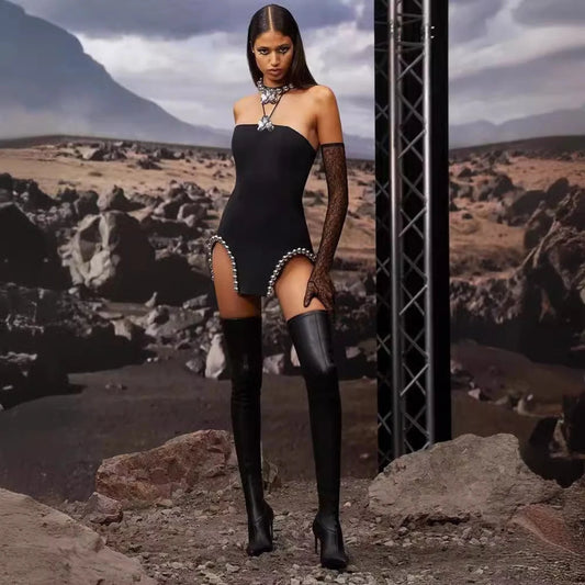 Slim Fit Sequin Evening Prom Dress black / XS promdress-250223