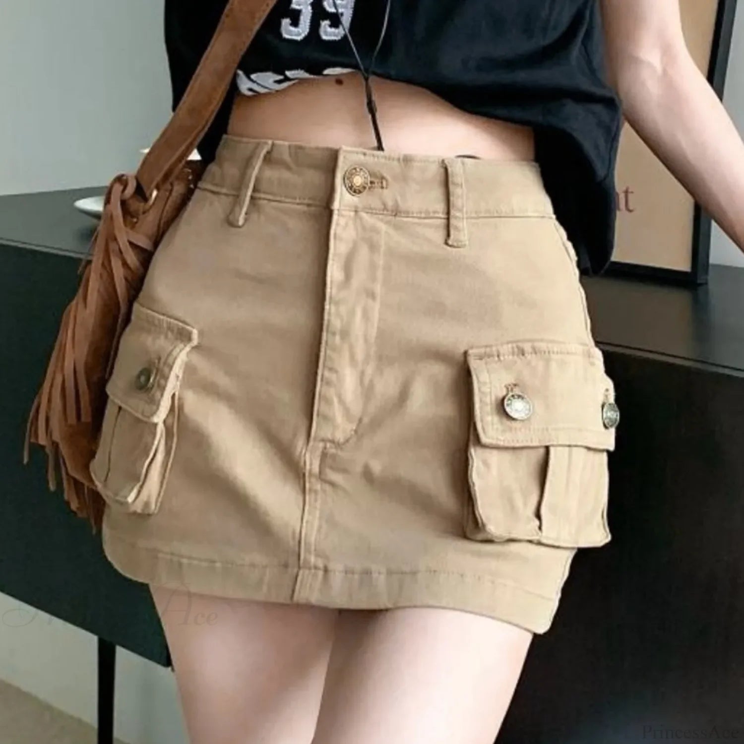 Slip Denim High Waist Skirt skirts-250223