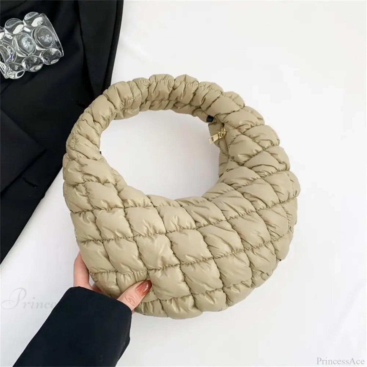 Small Quilted Tote Cotton Padded Shoulder Handbag handbag-250126