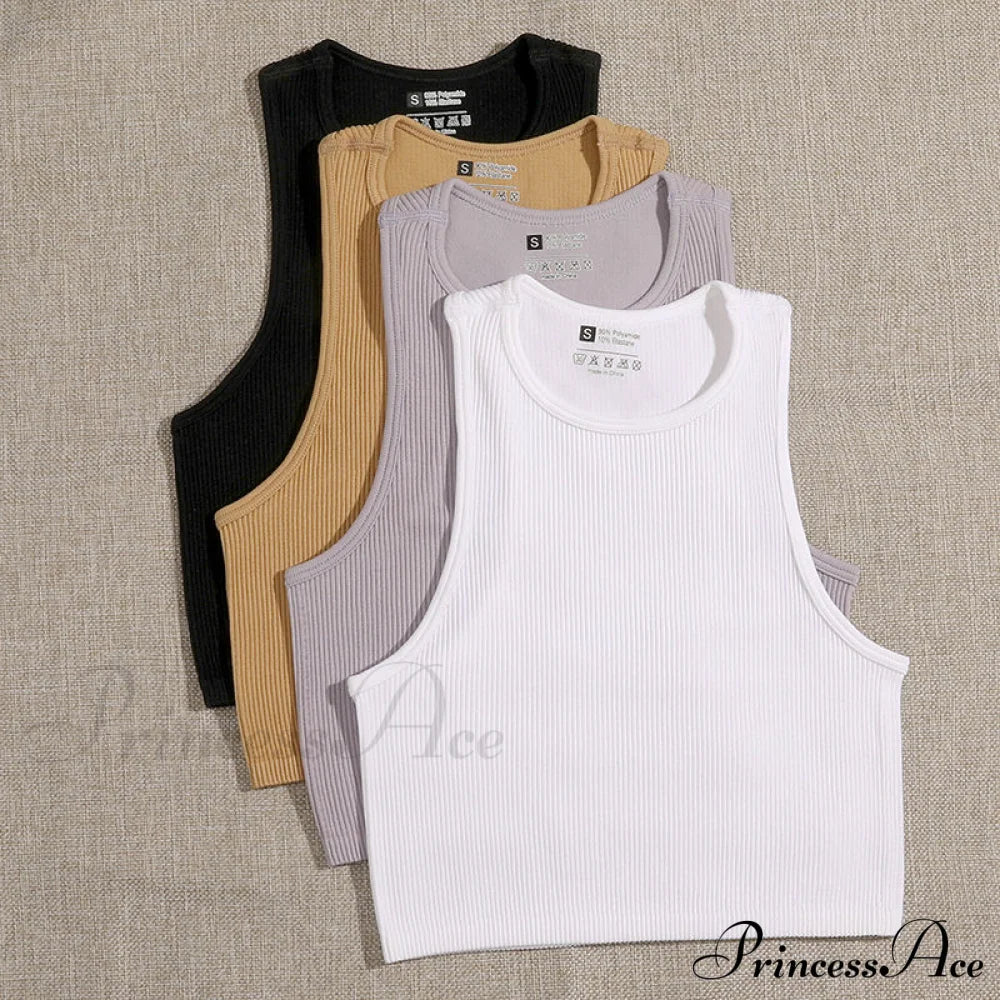 Solid Basic Seamless Streetwear Tank Tops
