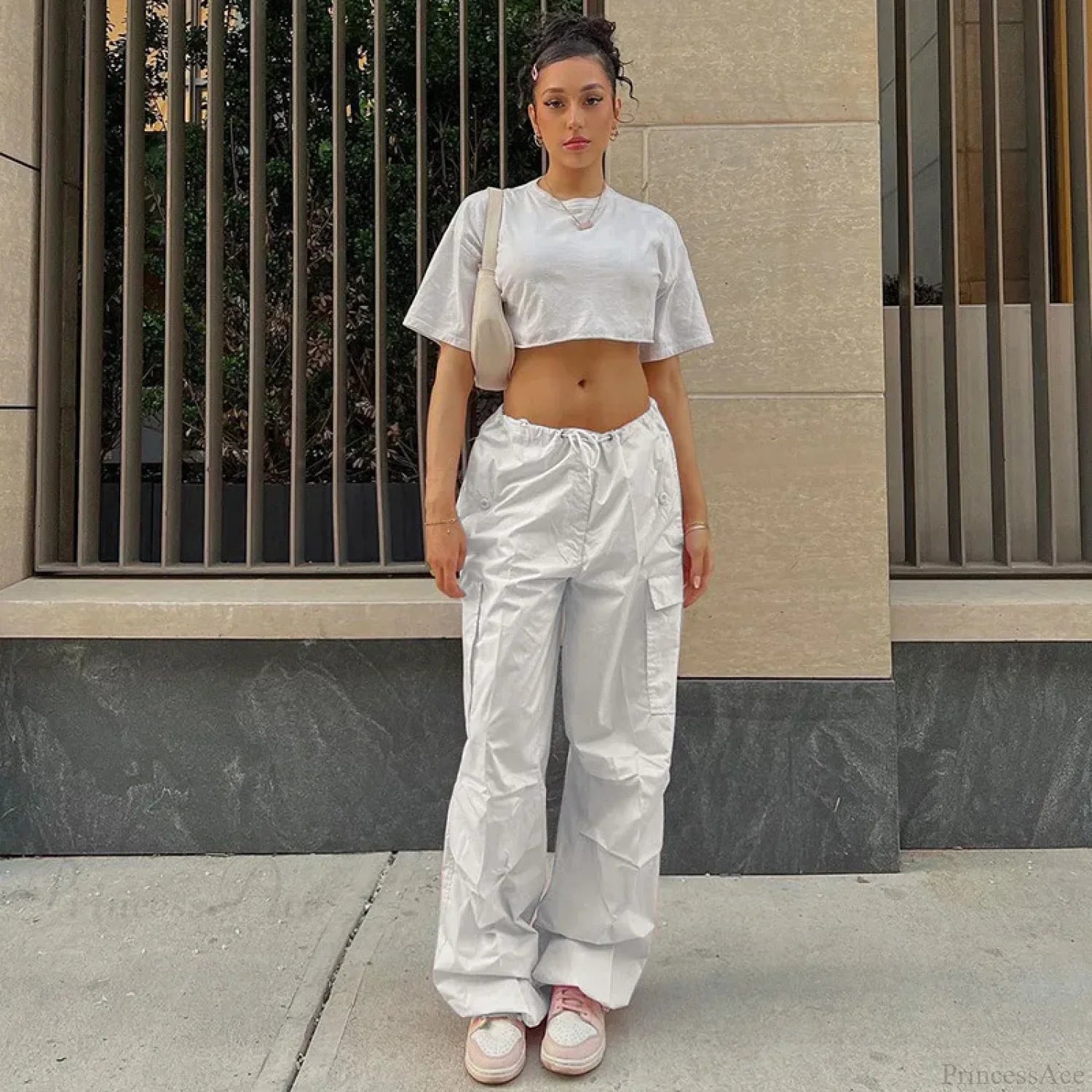 Solid Cargo Streetwear Slim Drawstring Pant pant-250223