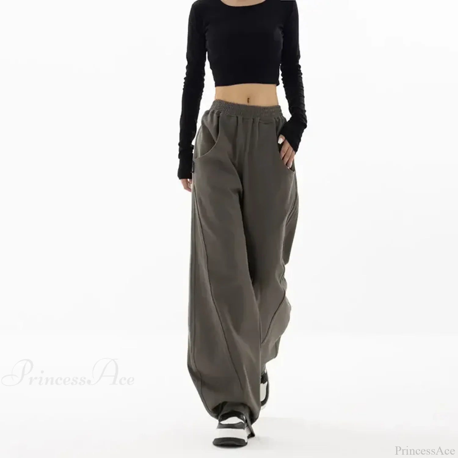 Solid Casual Street Dance Pants Dark Grey / S