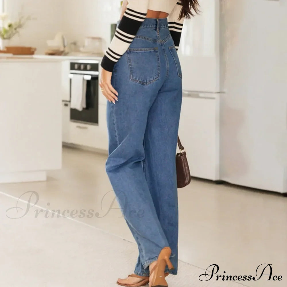 Solid Color Comfortable Korean Denim Jeans