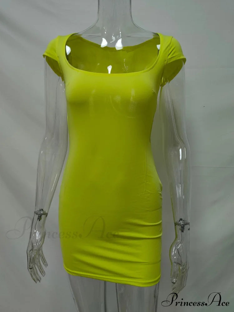 Solid Color Sexy Slim Hollow Out Mini Dress M / Black Dresses