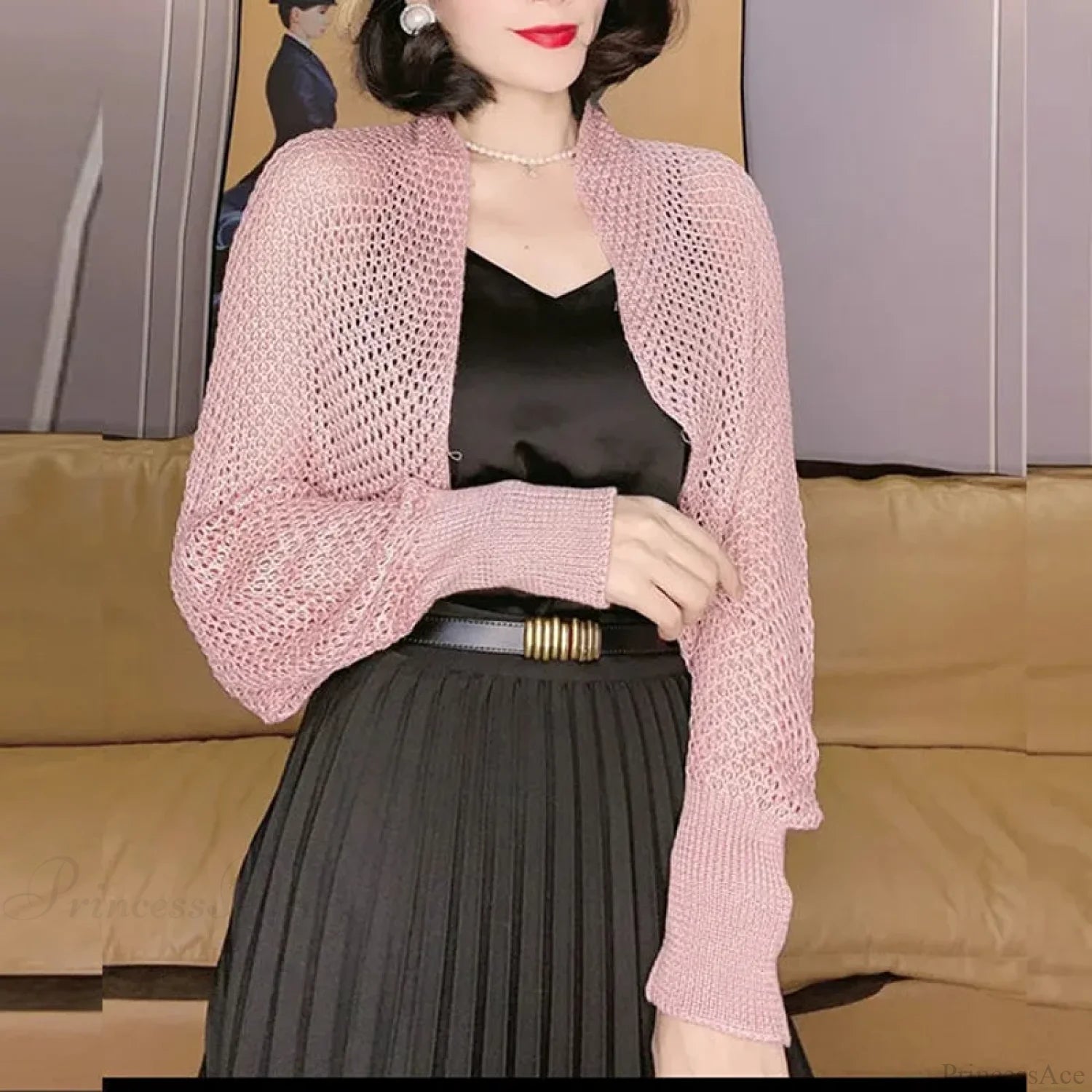 Solid Color Thin Sunscreen Korean Style Long Knit Cardigan cardiagn-250126