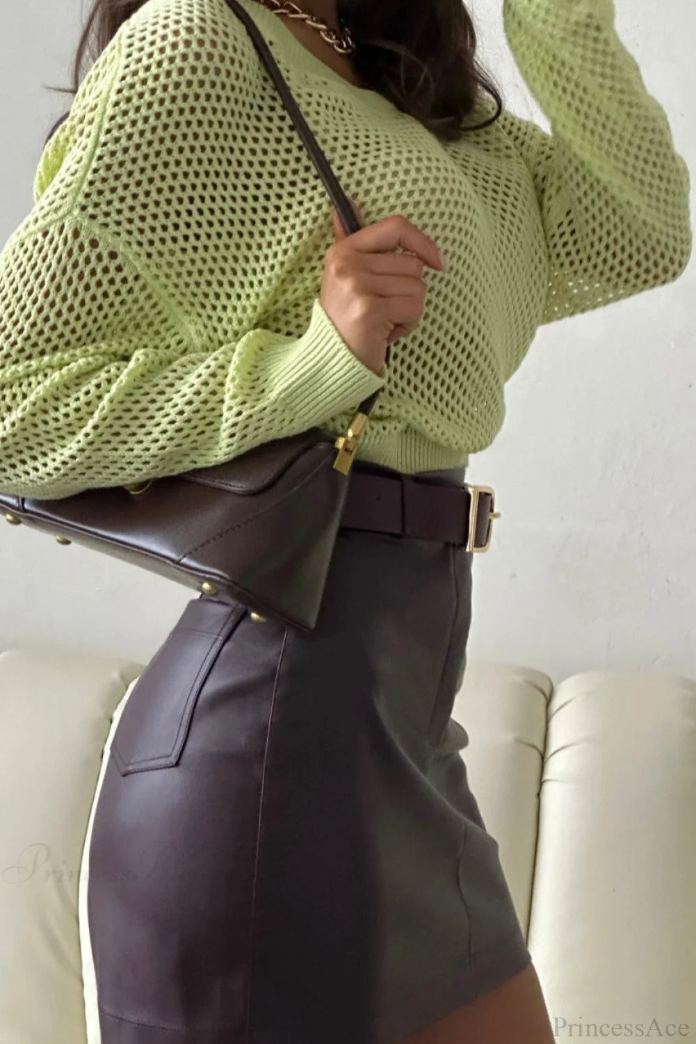 Solid Minimalist Cutout Chic Cropped Sweater