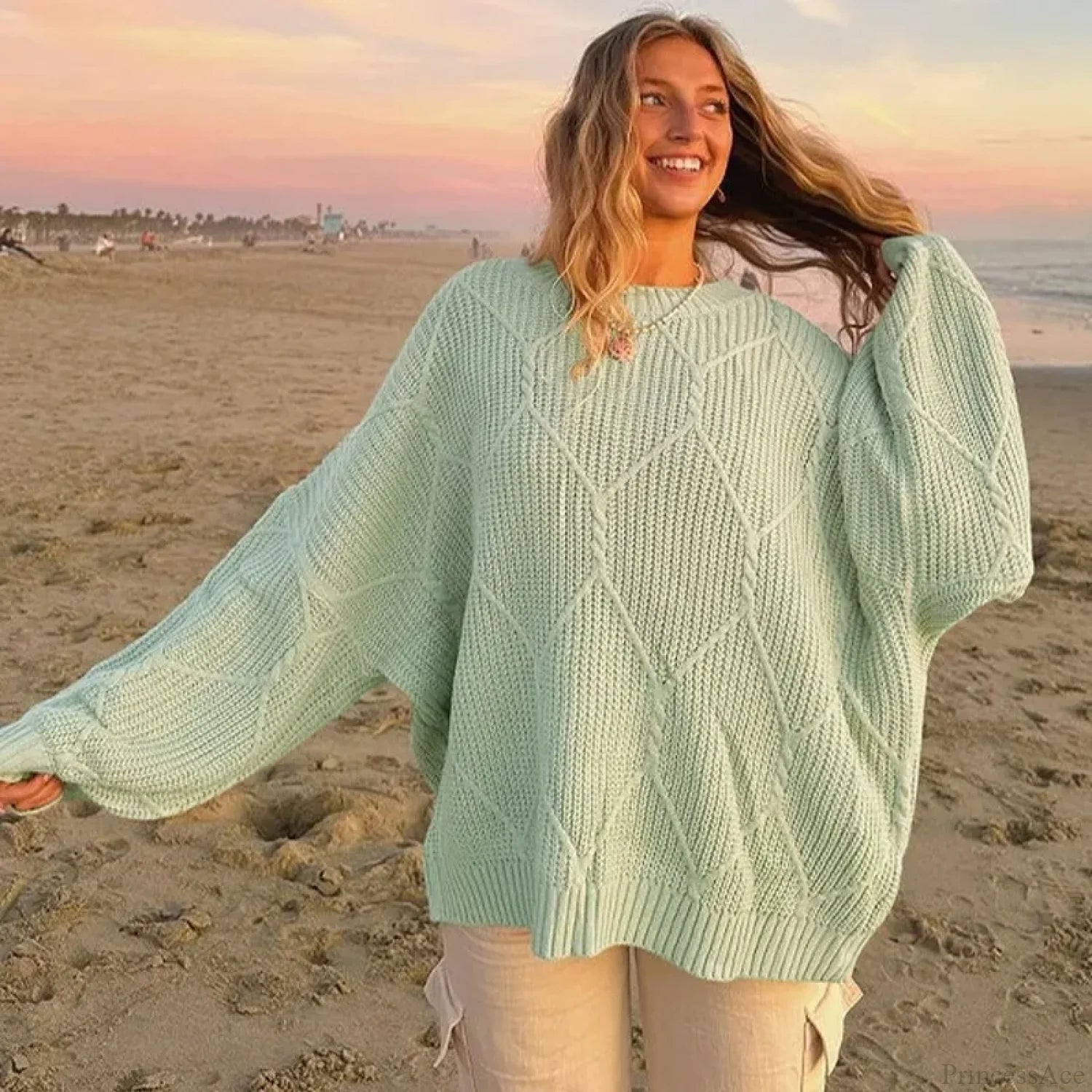 Solid O-Neck Ribbed Long Sleeve Sweater