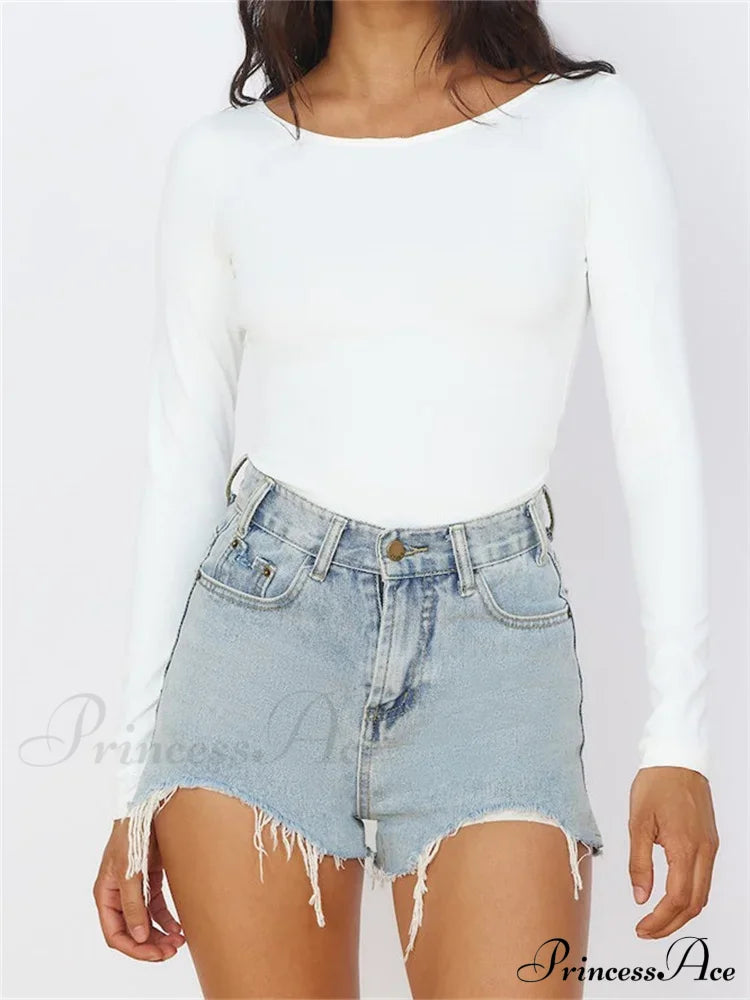 Solid O-Neck Slim Fit Casual Backless Tie-Up T-Shirts