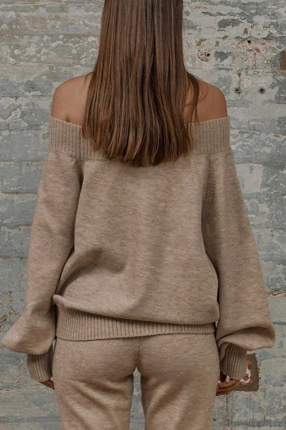 Solid Off Shoulder Loose Sweater