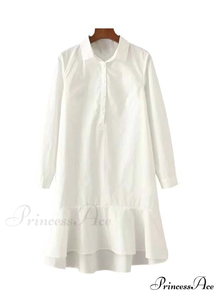 Solid Ruffles Mermaid Dress With Pleated Turn Down For Women S / Yellow Party Dresses-L