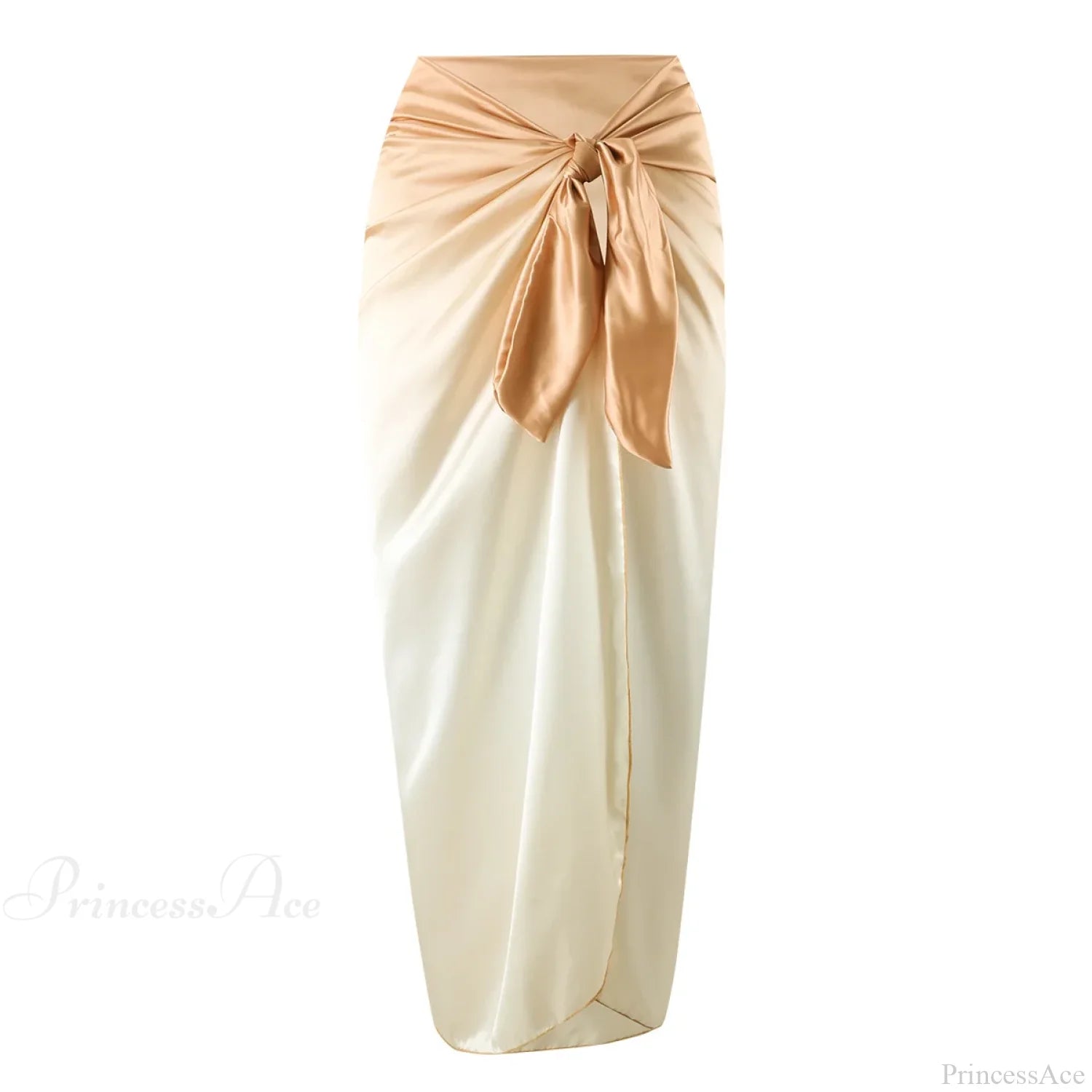 Solid Splicing Buckle One Piece Set Satin skirt 1 / S