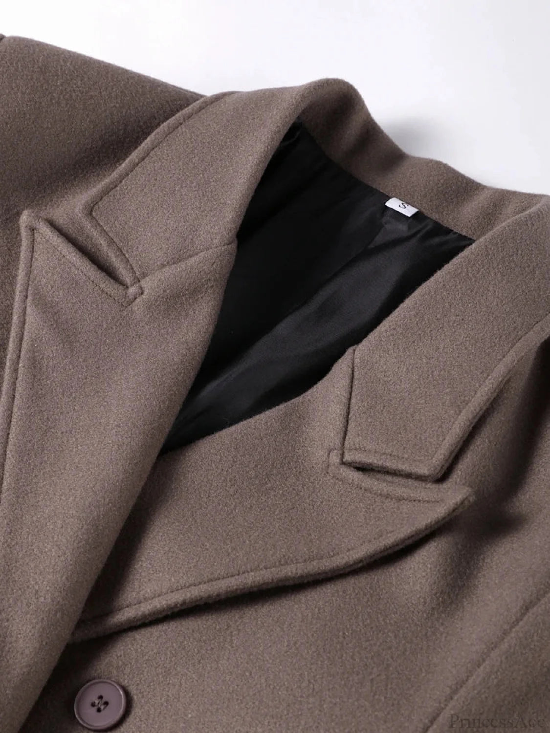 Solid Woolen Lapel Full Sleeve Overcoat