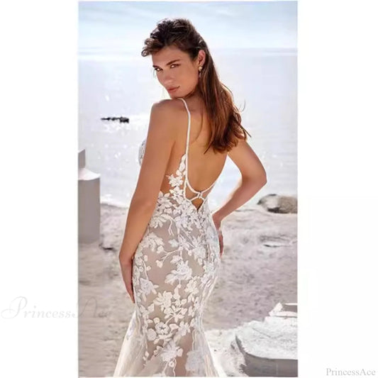 Spaghetti Strap Elegant Wedding Dress weddingdress-250223