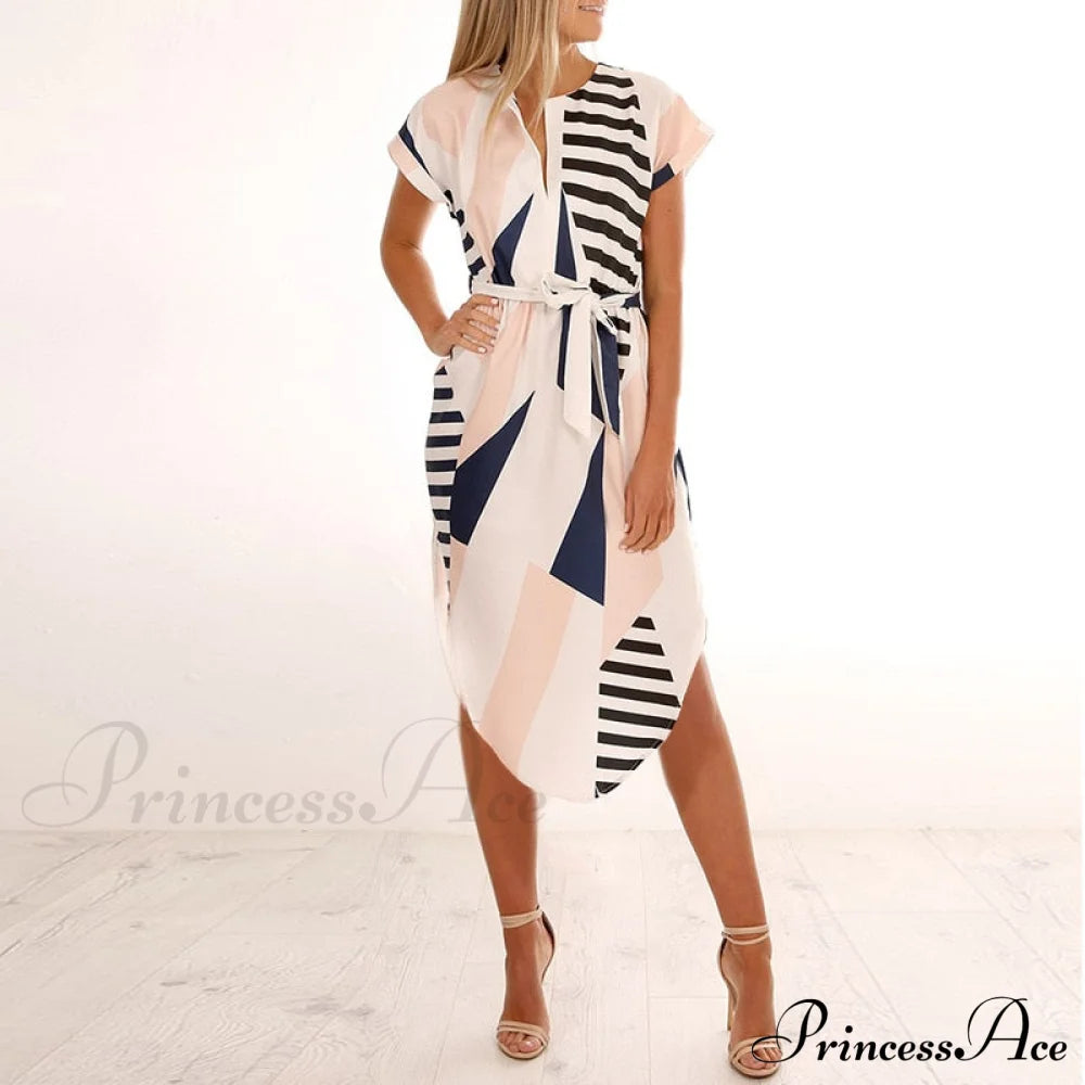 Split Women Party Flowered Midi Ruffles Bohemian V-Neck Casual Gown Design Wrap Warm-Season Sexy