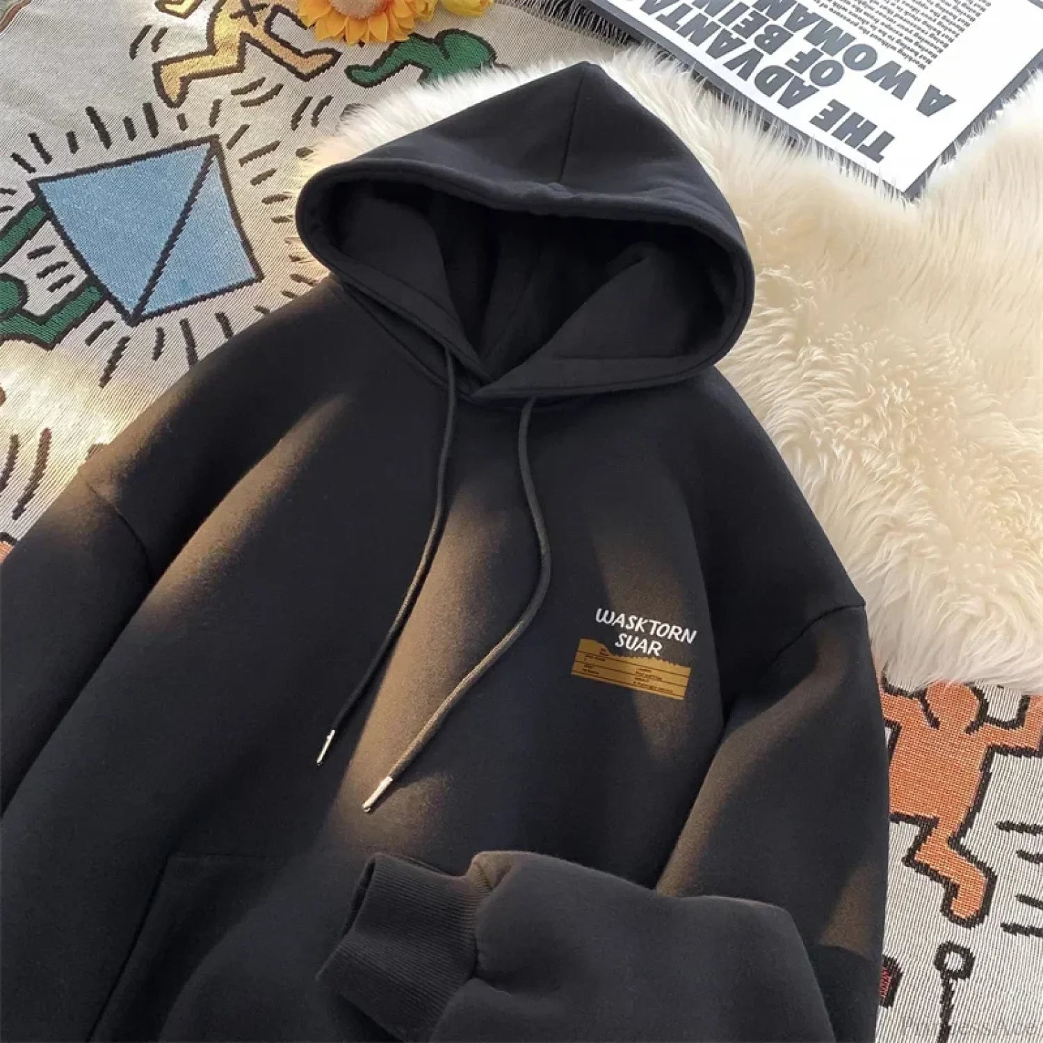 Spring Letter Graphic Streetwear Hoodie