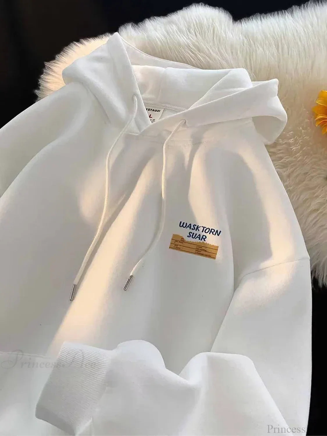 Spring Letter Graphic Streetwear Hoodie WHITE / M(40-50KG)