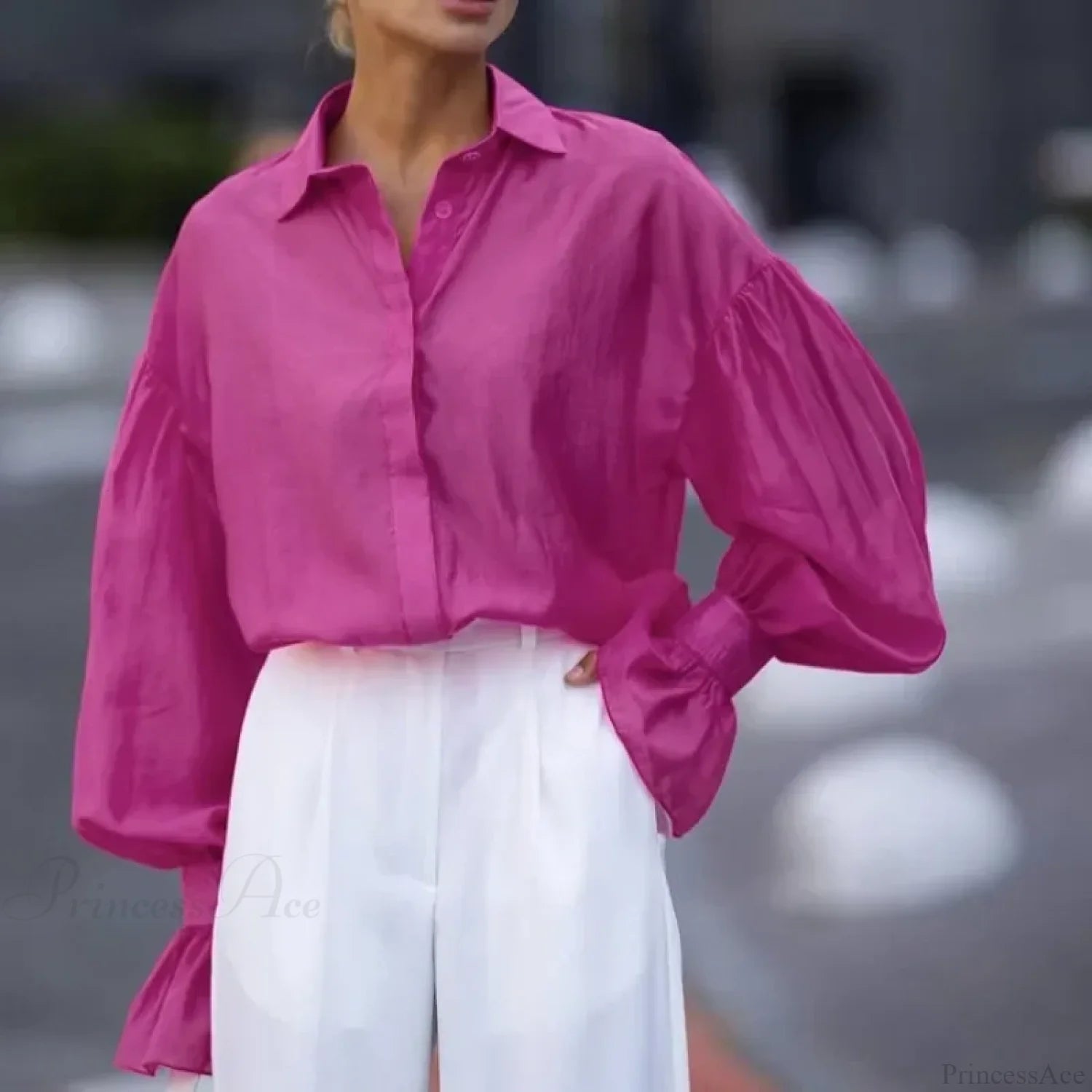 Spring Office Casual Blouse Pink / S blouse-250223
