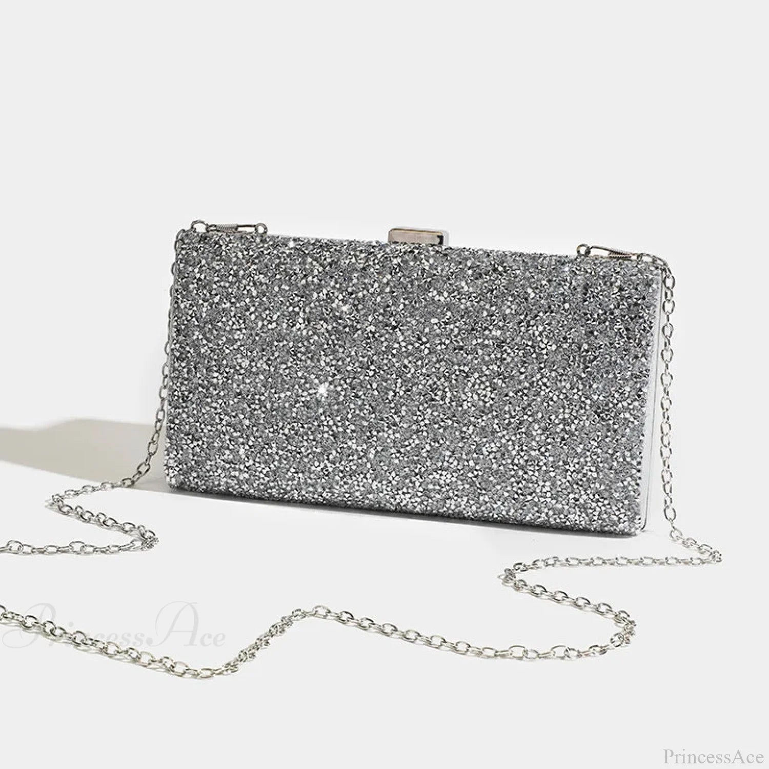Square Bags Women’s Party Evening Clutch Bag SILVER / (20cm clutchbag-250126