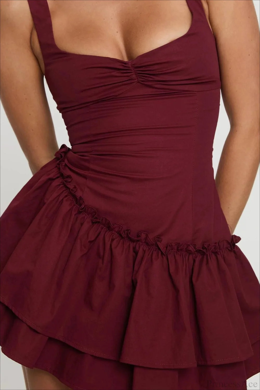 Square Neck High-Waisted Stylish Mini Party Dress
