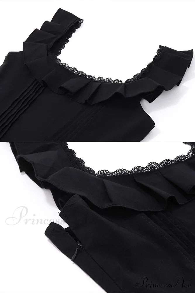 Square Neck Lace Mini Dress Dresses