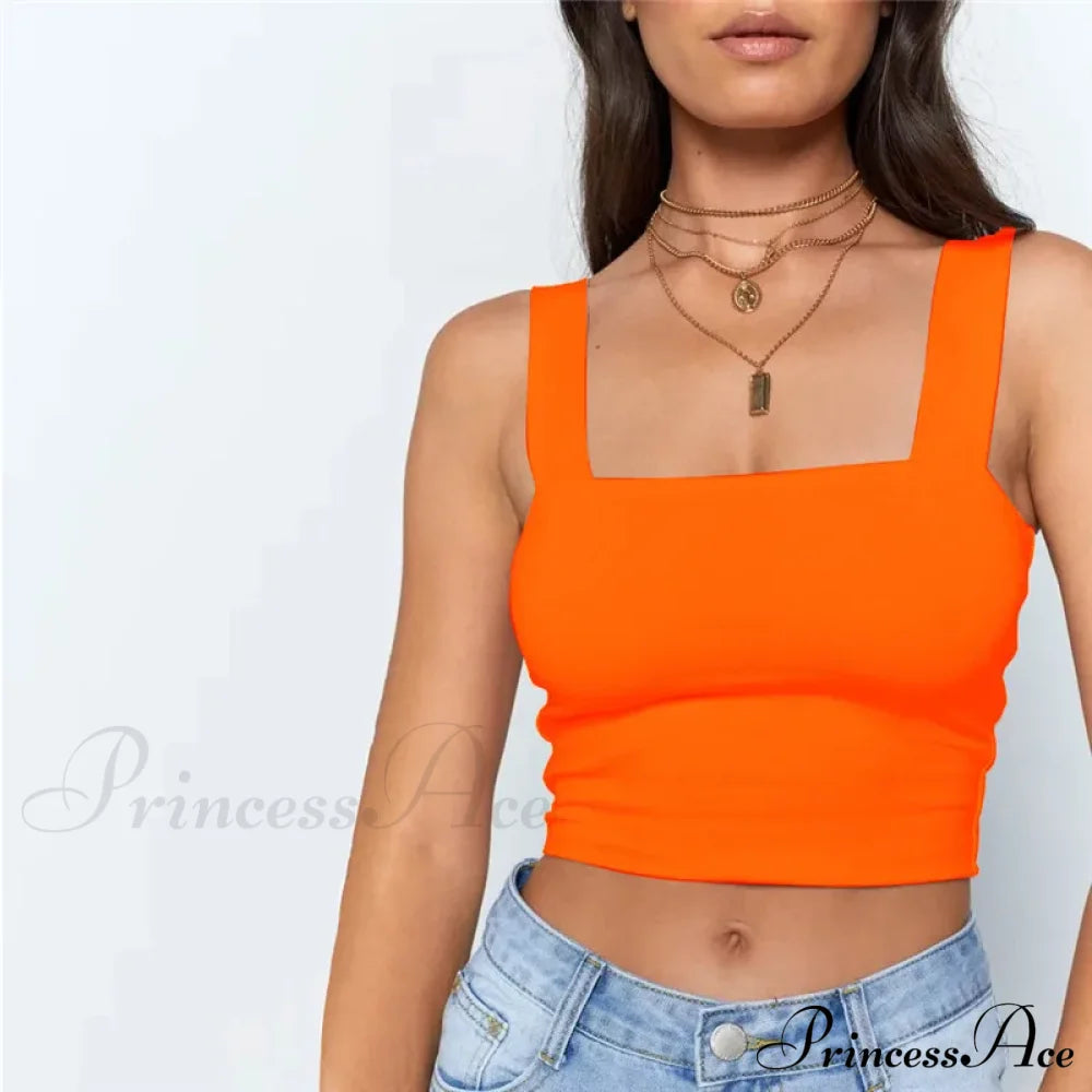 Square Neck Sleeveless Summer Crop Women Black Casual Basic T Shirt Off Shoulder Cami Sexy Backless