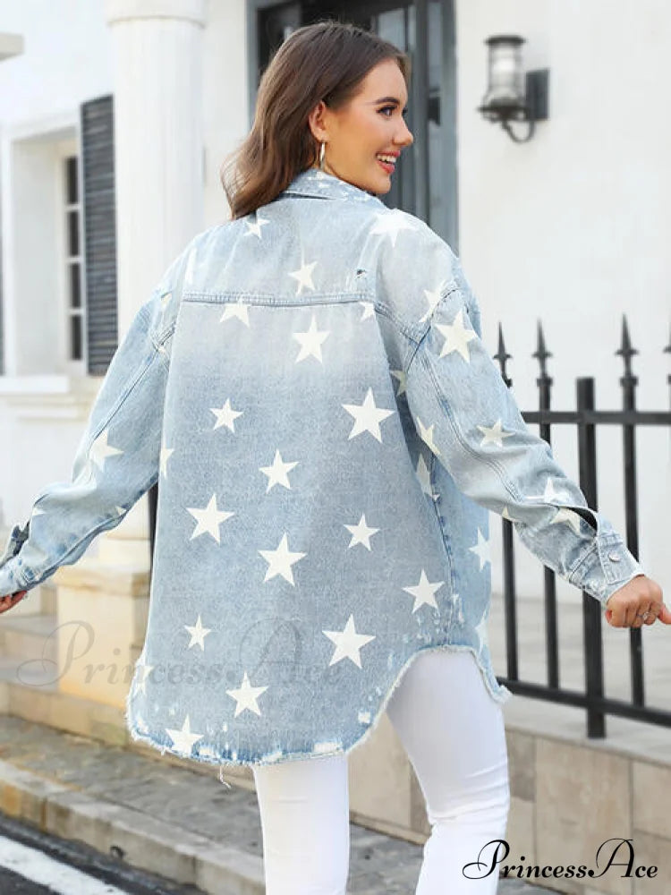 Star Jacket With Denim Pockets