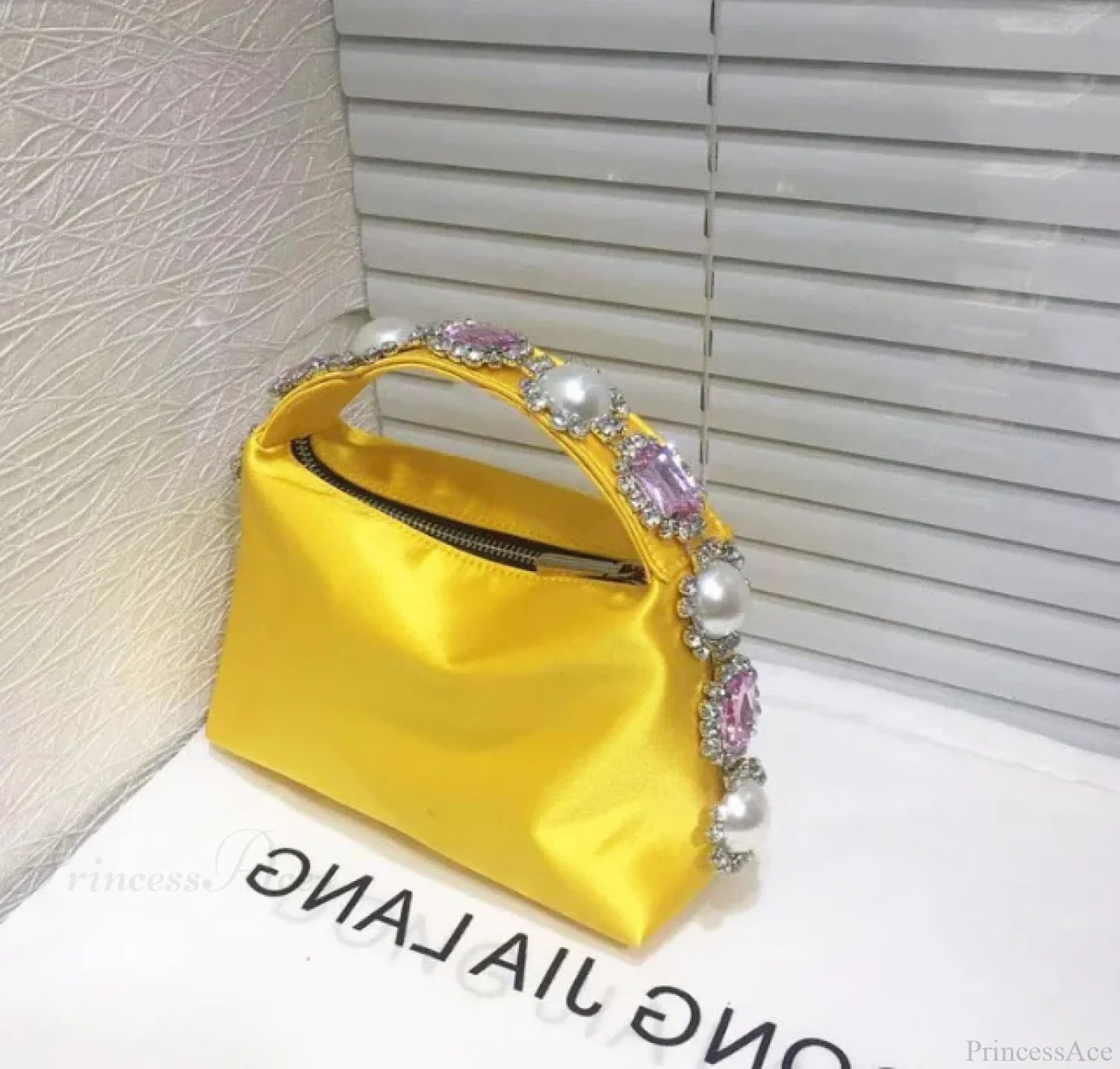 Stones Silk Phone Handbag Wristlet Yellow wristlet-250126