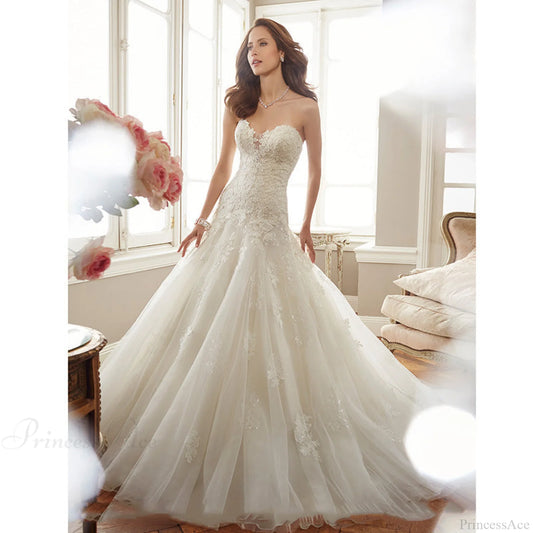 Strapless Mermaid Lace Wedding Dress white / US 2 weddingdress-250223