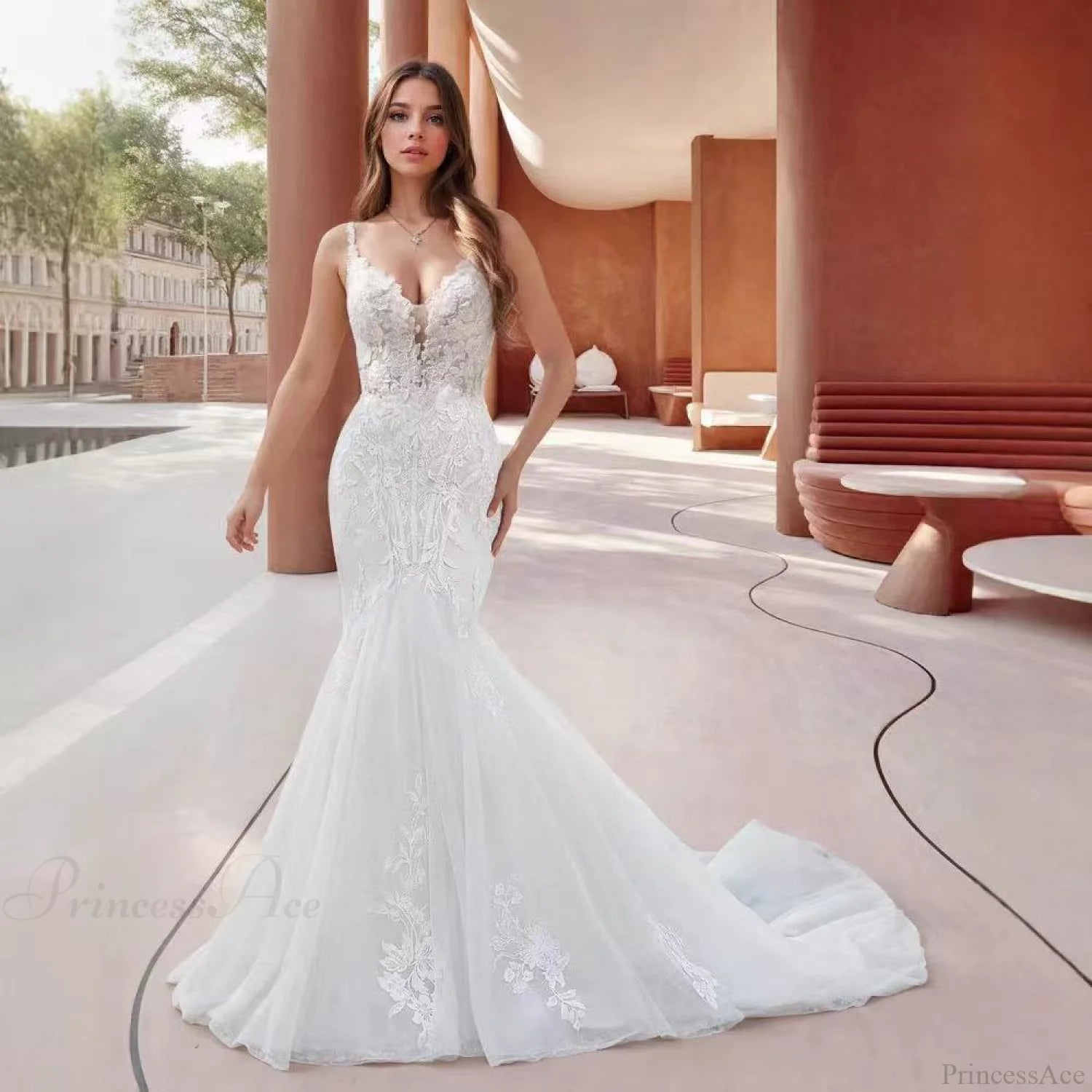 Strapless Satin Mermaid Bridal Wedding Dress weddingdress-250223