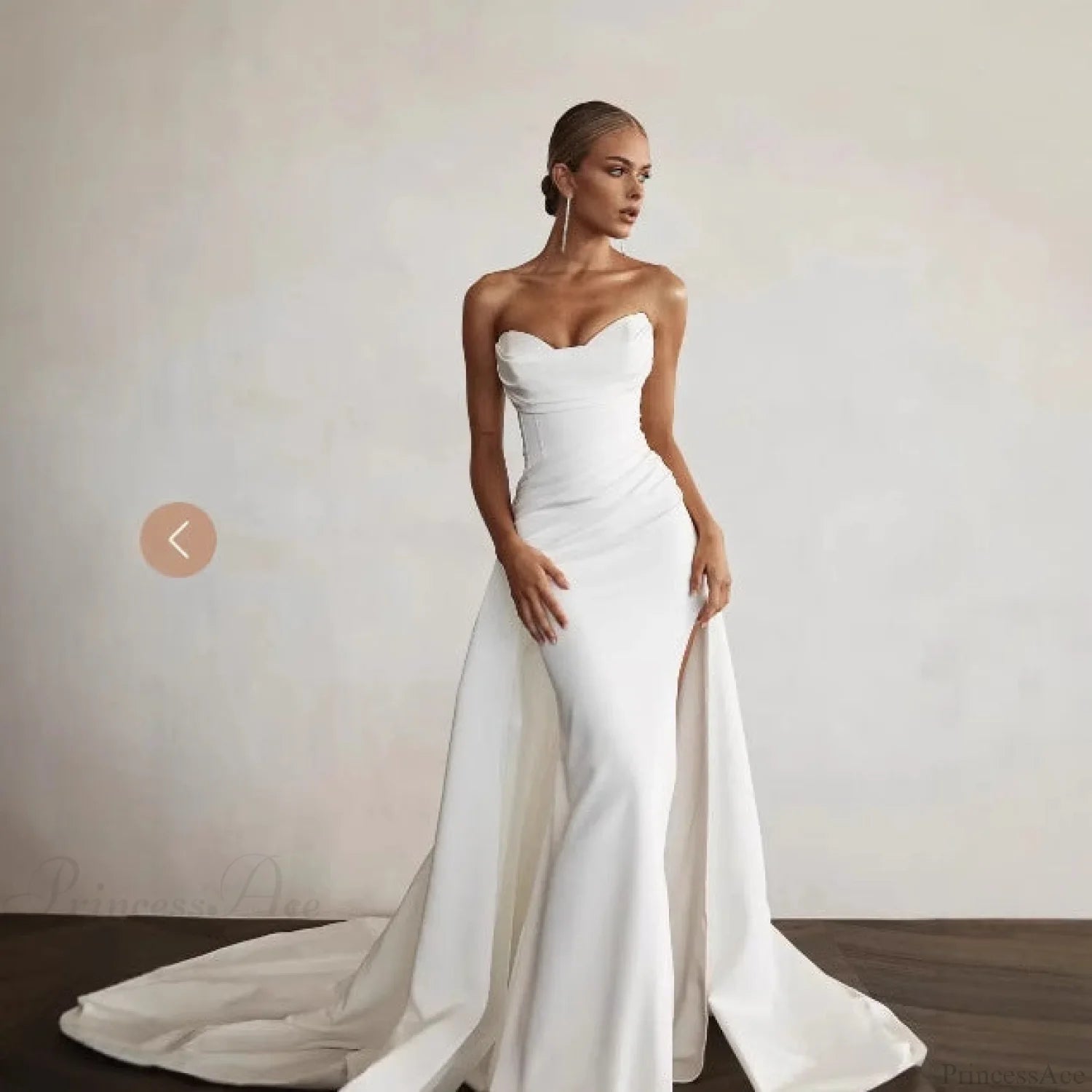 Strapless Two-Way Slit Mermaid Wedding Dress white / 2 weddingdress-250223